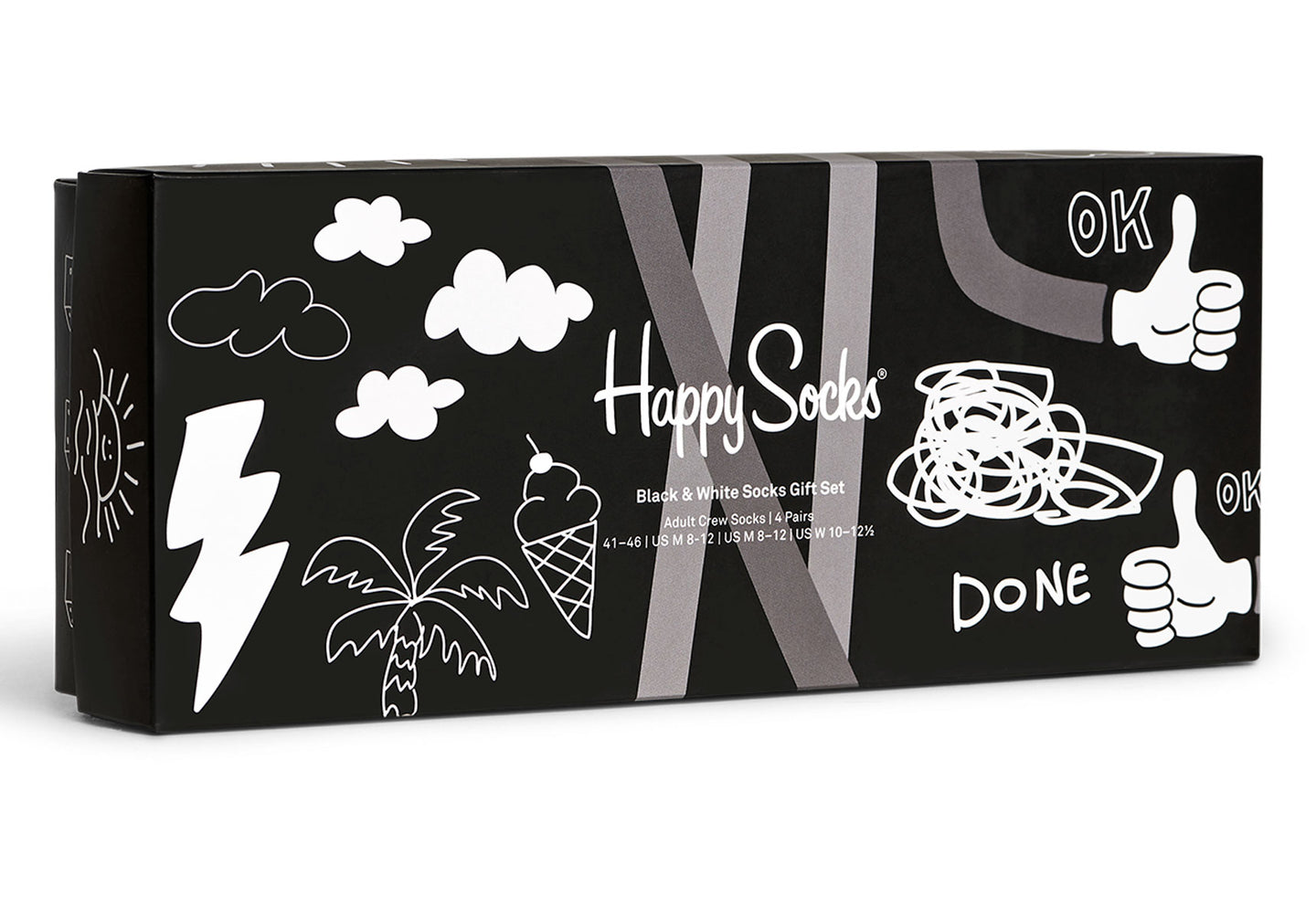 Unisex-Happy-Socks-Black-And-White-Accessories-XBWH09-9100-Black-1