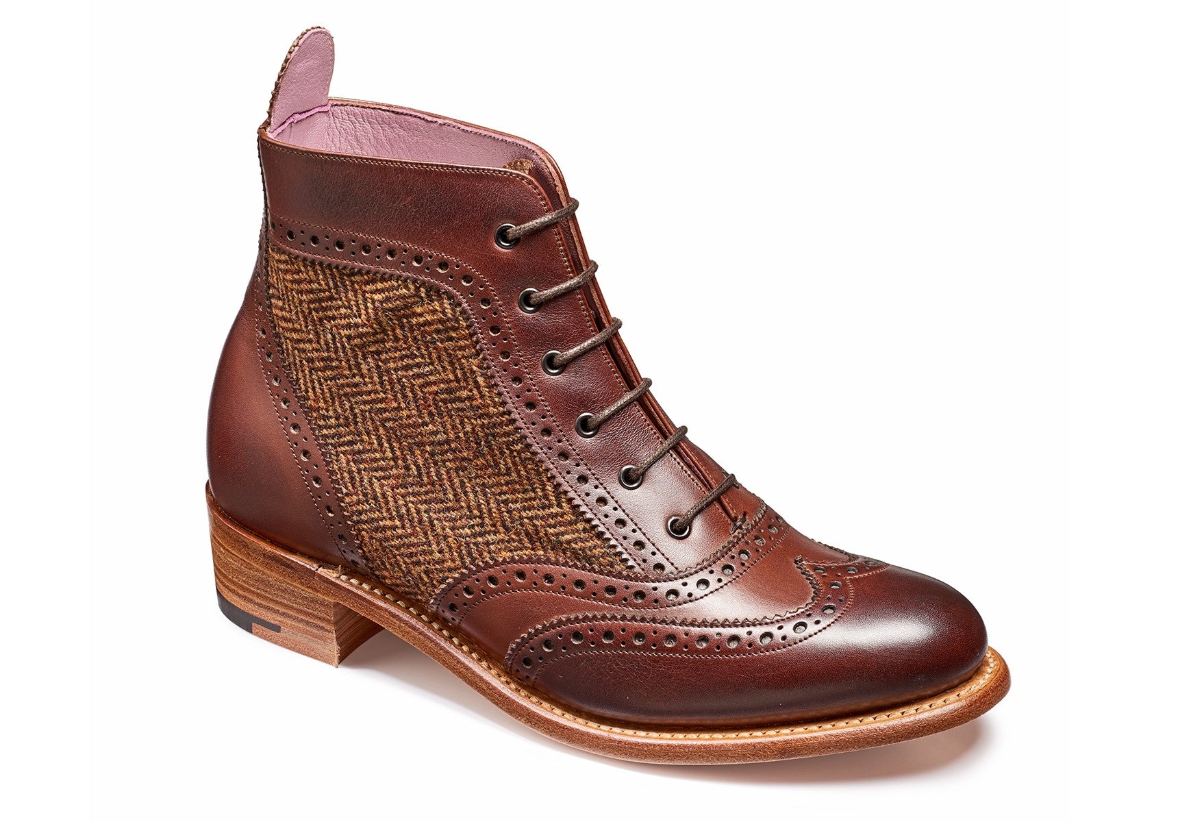 Womens-Barker-Grace-Boots-719344D-Walnut-Calf-Brown-Tweed