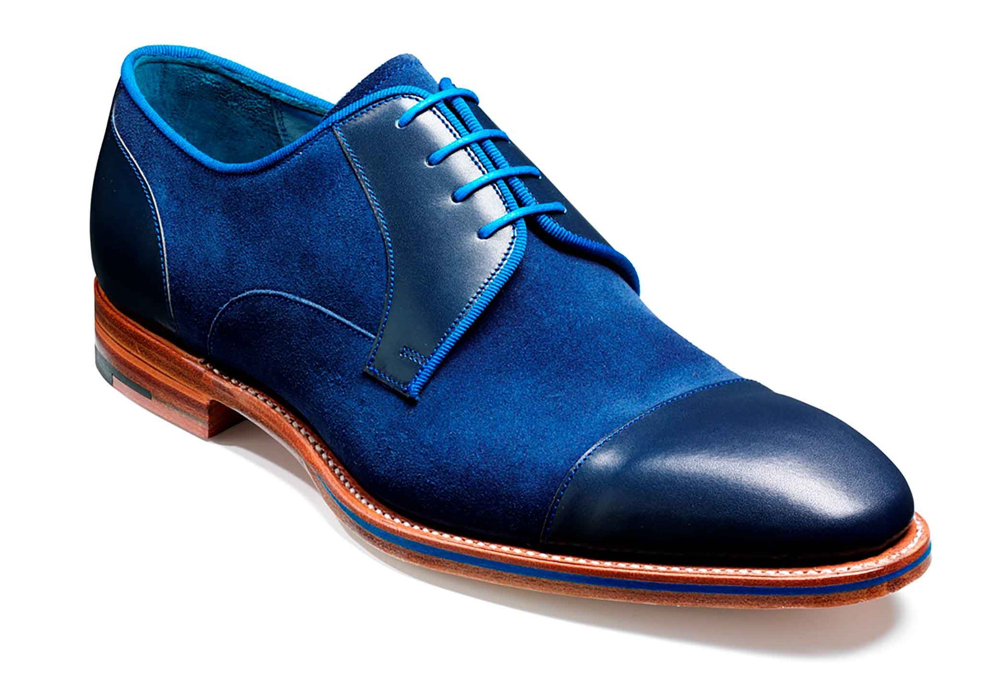Barker Butler Blue Calf/Navy Suede Robinson's Shoes