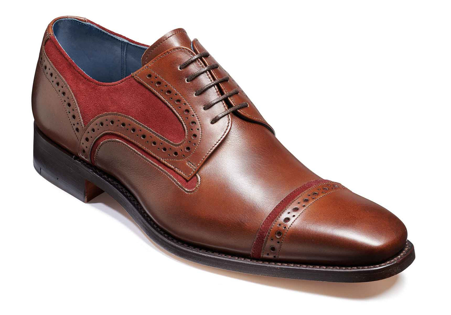 Mens-Barker-Haig-Shoes-4131GW16-Walnut-Calf-Burgundy-Suede