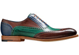 Mens-Barker-Hector-Shoes-463036F-Ebony-Green-Blue-Hand-Painted-3
