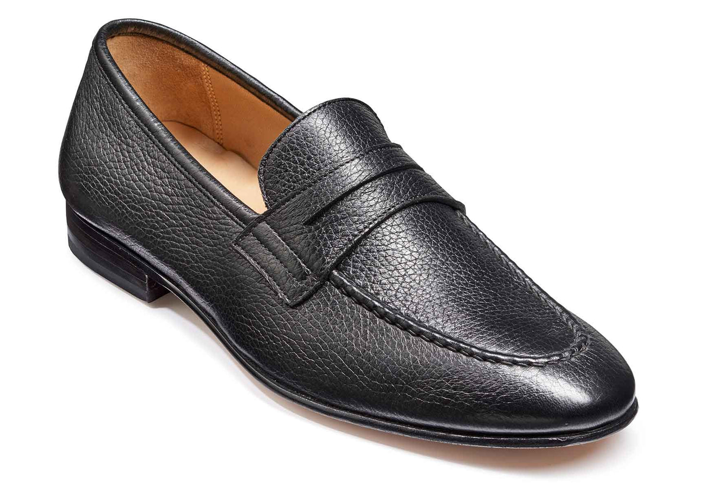 Mens-Barker-Ledley-Shoes-435417G-Black-Deerskin