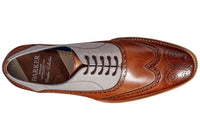 Mens-Barker-Lennon-Shoes-431626F-Brown-Hand-Painted-Grey-Canvas-2