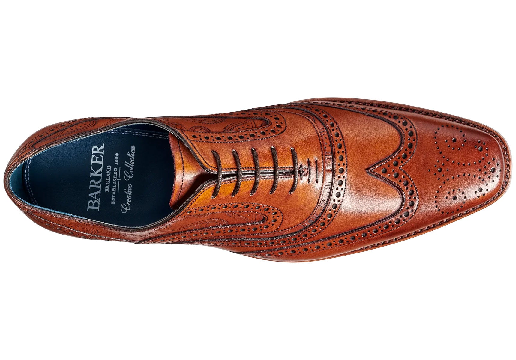 Mens-Barker-Mcclean-Shoes-3829FW35-Antique-Rosewood-Calf-Paisley-Laser-2