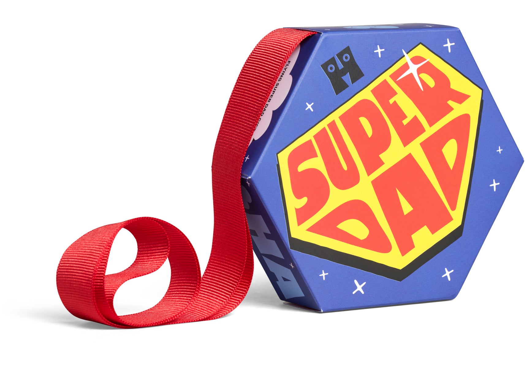 Mens-Happy-Socks-1-Pack-Flying-Super-Dad-Sock-Gift-Set-Socks-P005237-Blue