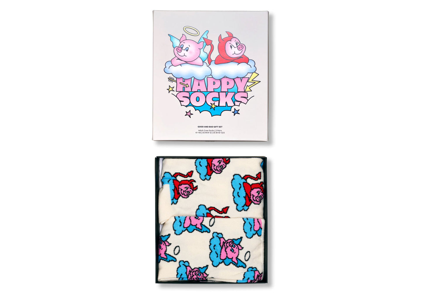 Mens-Happy-Socks-2-Pack-Good-Bad-Pig-Socks-Gift-Set-Accessories-P003362-White-1
