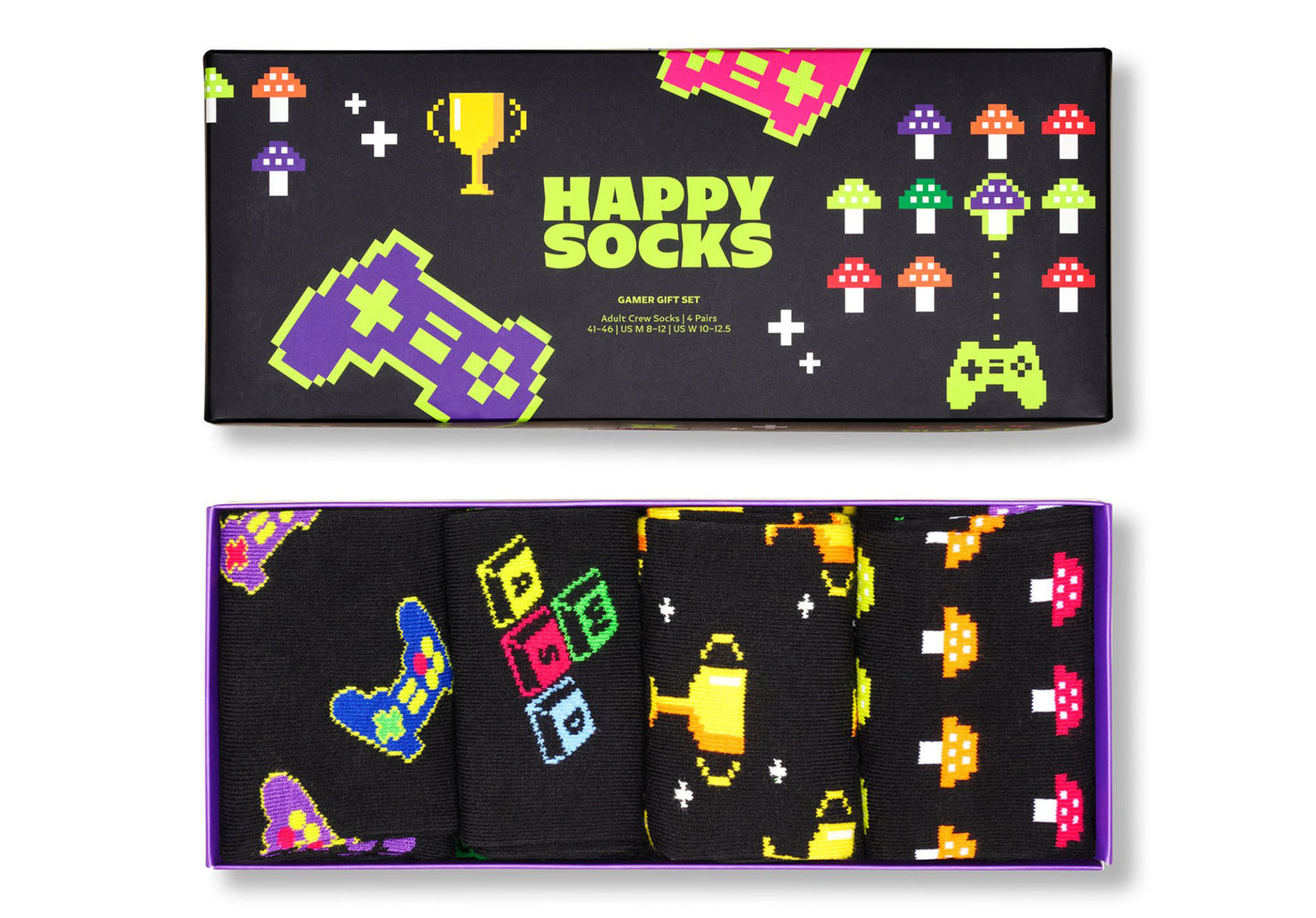 Mens-Happy-Socks-4-Pack-Gamer-Socks-Gift-Set-Accessories-P003368-Black-1