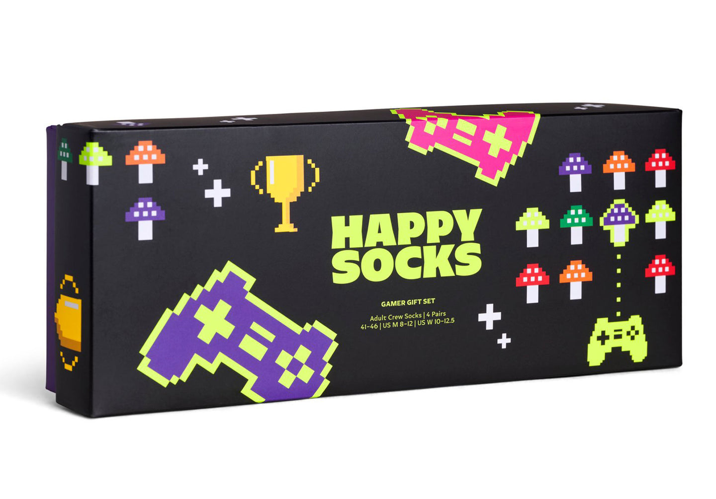 Mens-Happy-Socks-4-Pack-Gamer-Socks-Gift-Set-Accessories-P003368-Black