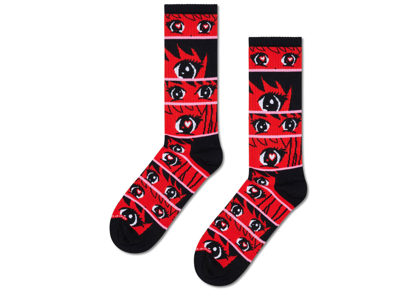 Mens-Happy-Socks-Anime-Stripe-Sneaker-Sock-Accessories-P003107-Red