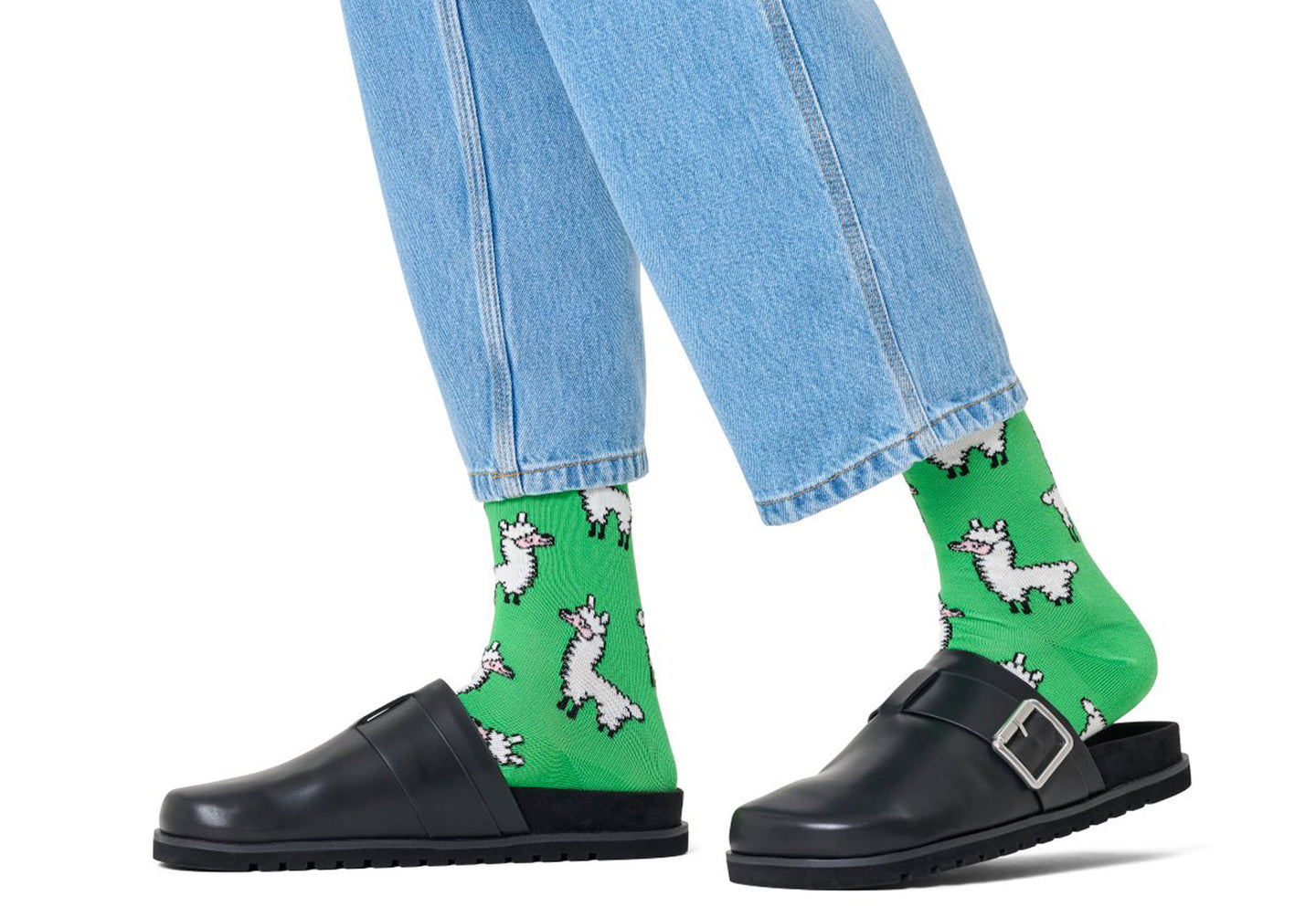 Mens-Happy-Socks-Llama-Sock-Accessories-P003650-Green-1