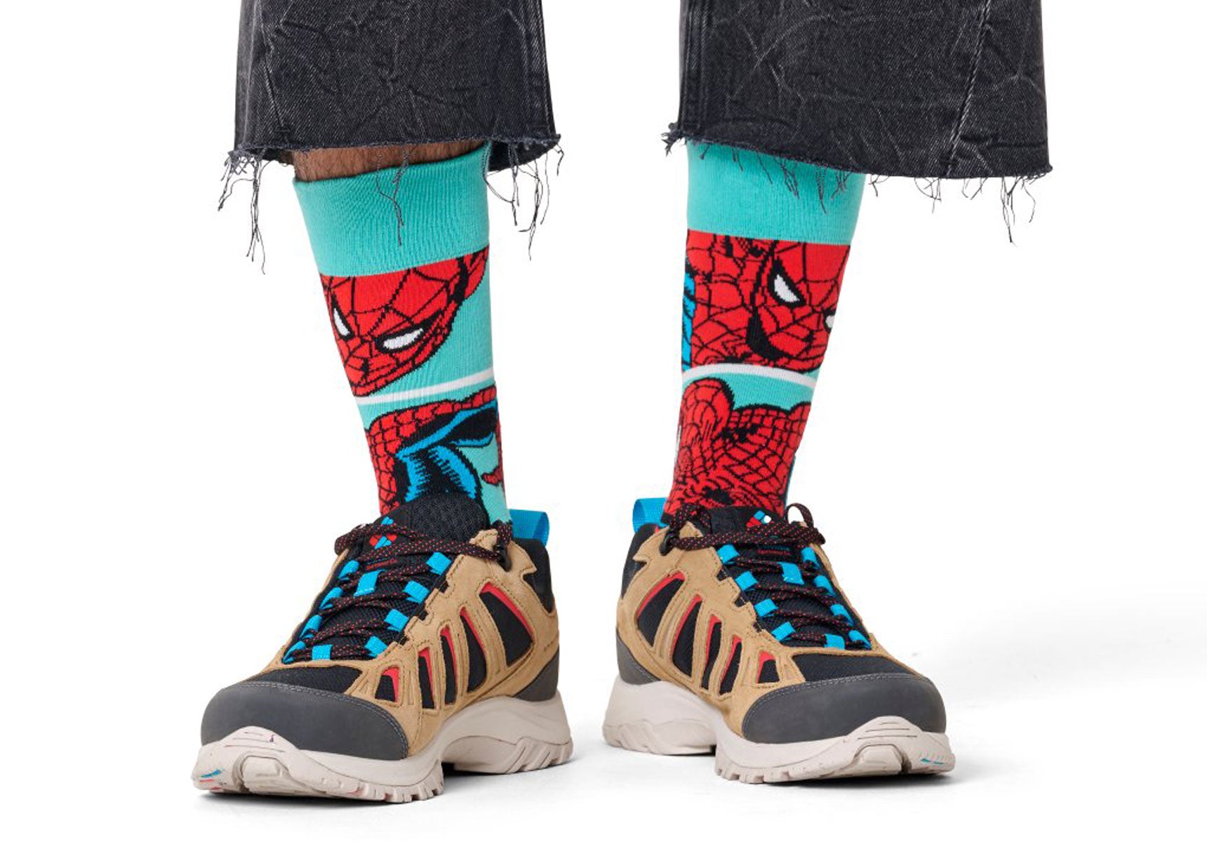 Mens-Happy-Socks-MARVEL-Spider-Man-Web-Slinger-Sock-Accessories-Turquoise-1