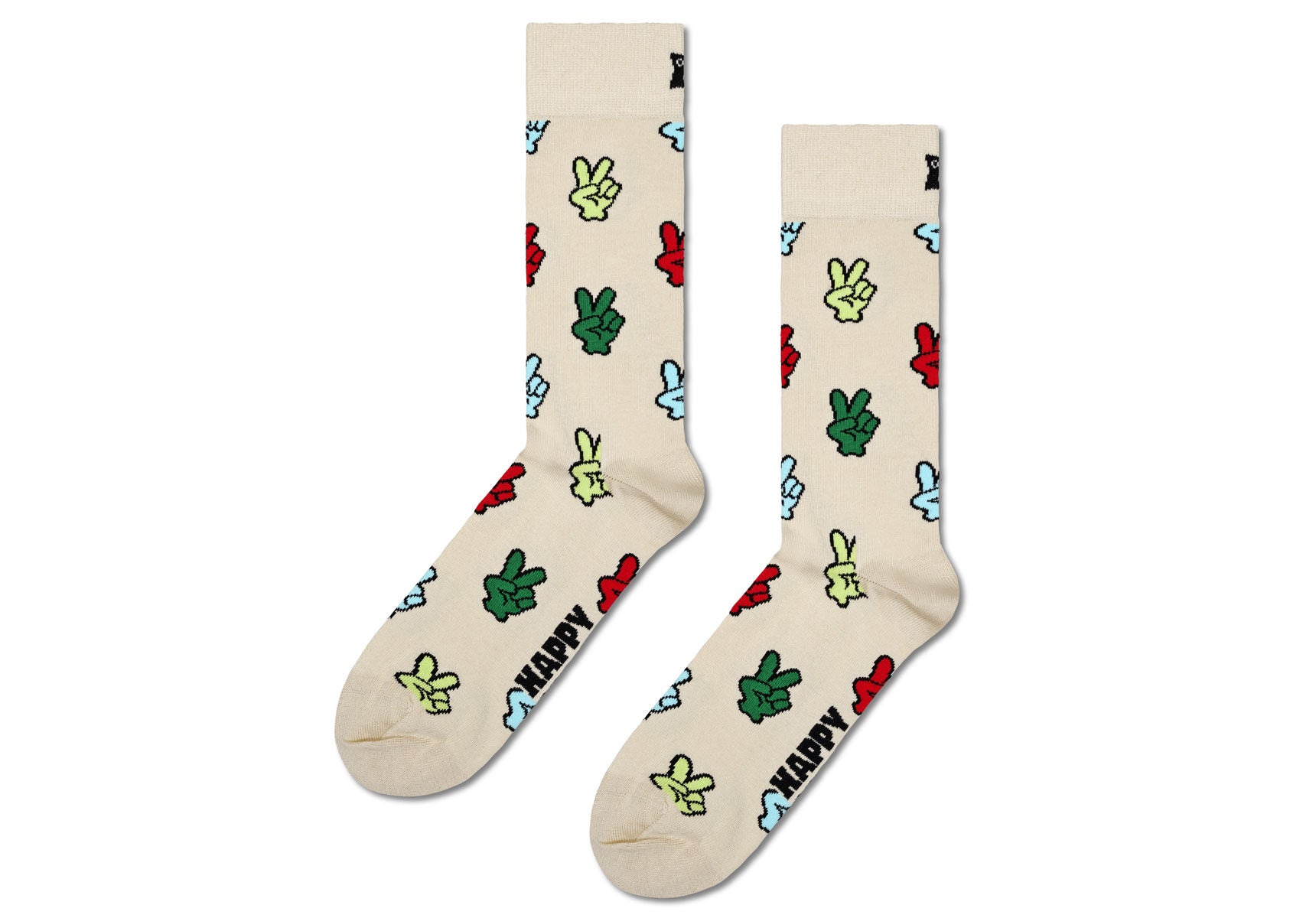 Mens-Happy-Socks-Victory-Sign-Socks-P000745-Beige