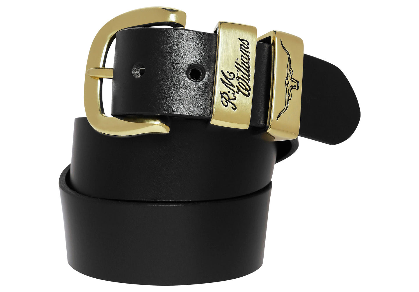 Mens-R-M-Williams-3-Piece-Solid-Hide-Belt-Accessories-CB444.02-Black