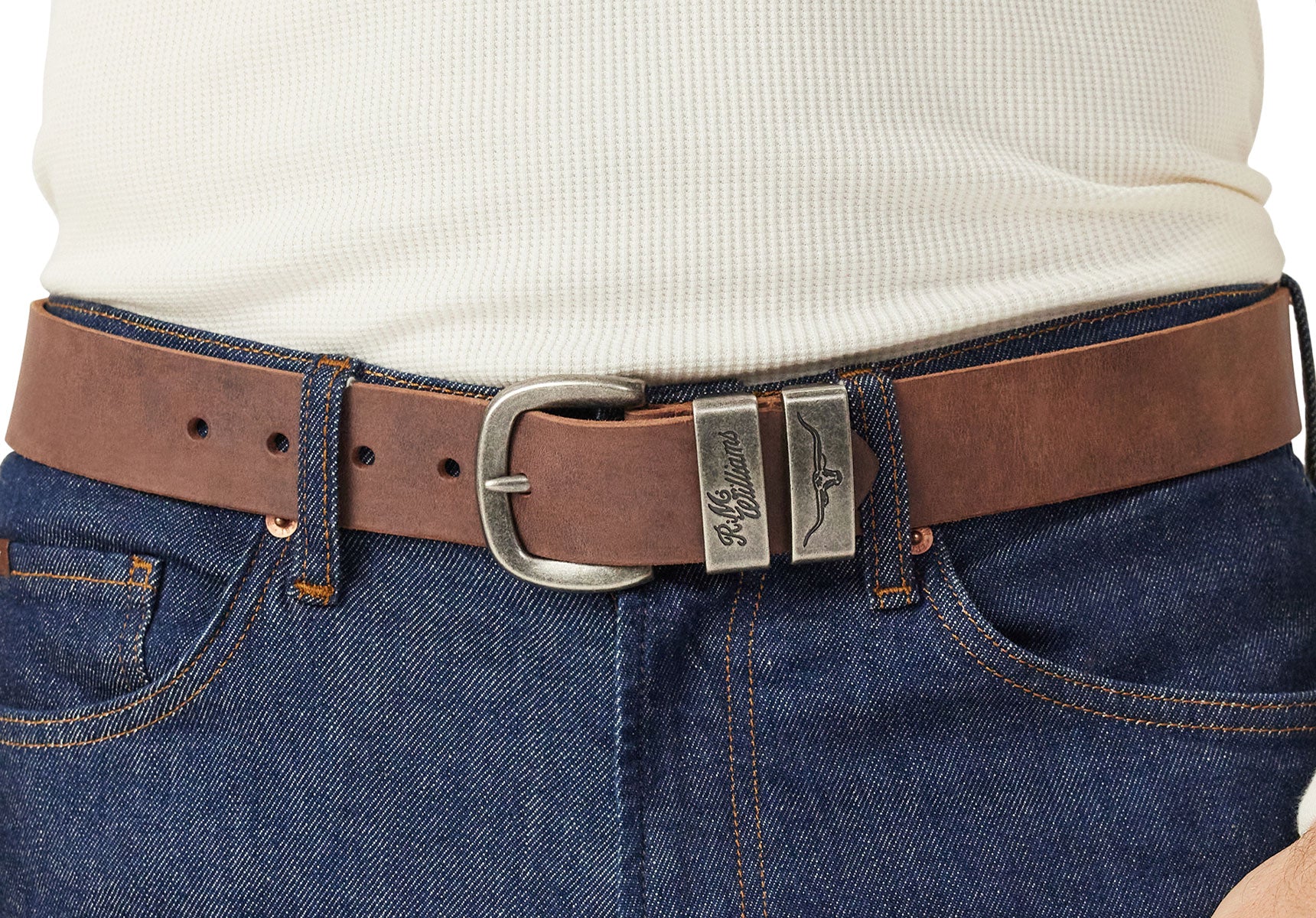 Mens-R.M.Williams-1-1-2-Drover-Belt-Accessories-BSF5WDNT201-Bark-3