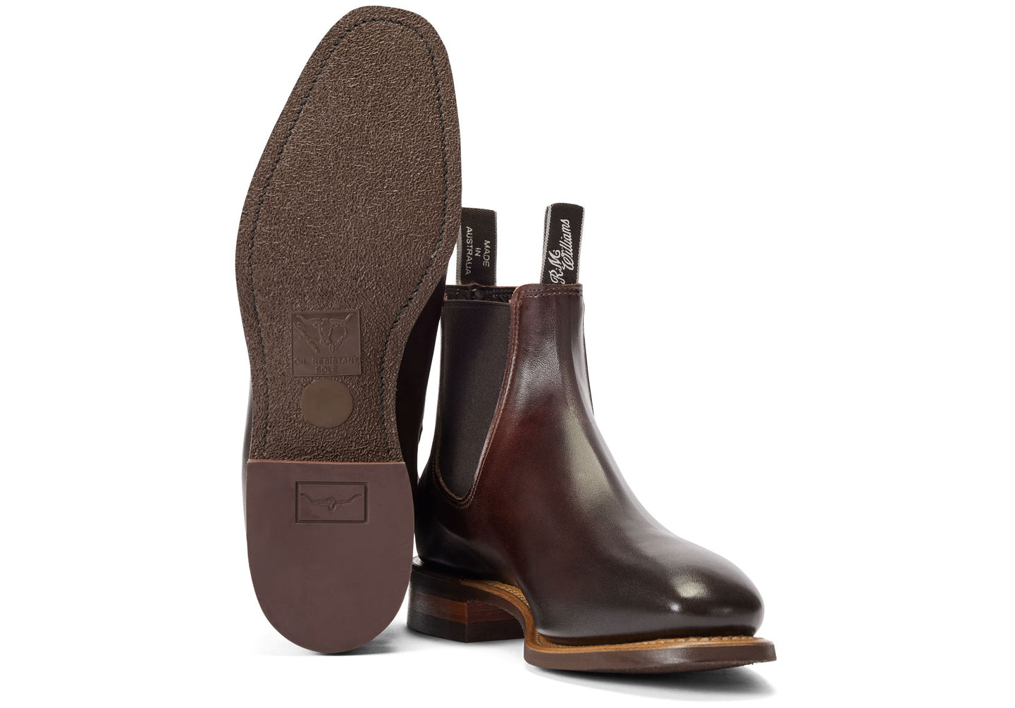 Mens-R.M.Williams-Burnished-Comfort-Craftsman-Chelsea-Boot-Boots-B543U.BOFCH-Bordeaux-1