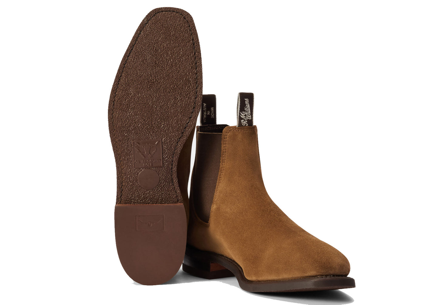 R.M. Williams Comfort Craftsman Suede Chelsea Boot - Khaki Sand