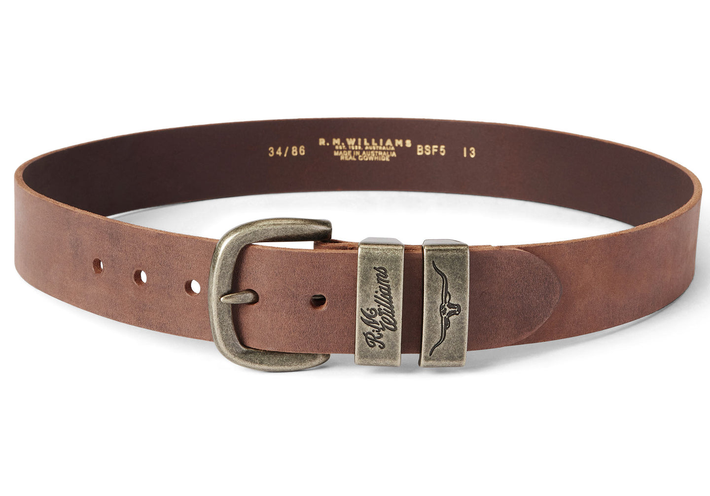R.M. Williams 1 1/2" Drover Belt - Bark