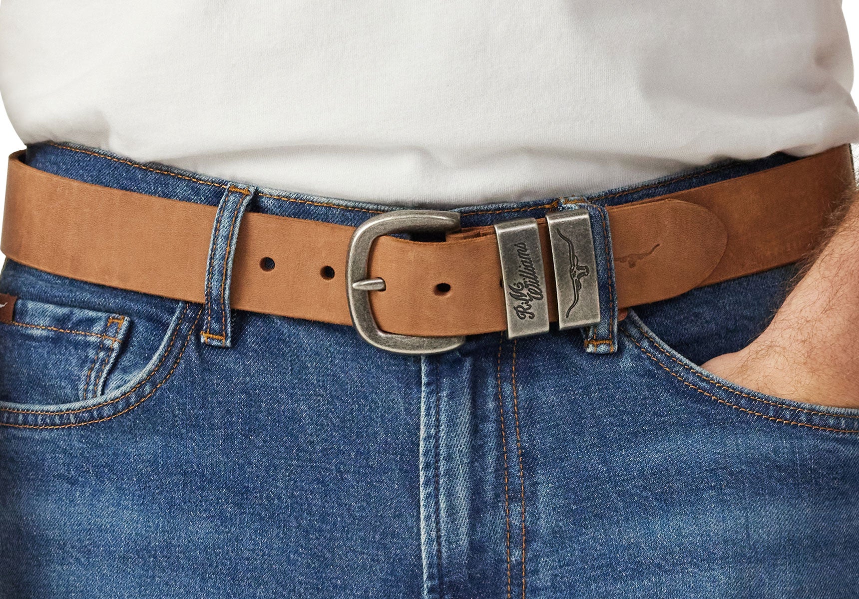 Mens-R.M.Williams-Drover-Belt-Accessories-BSF5WDNVB01-Vintage-Brown-3