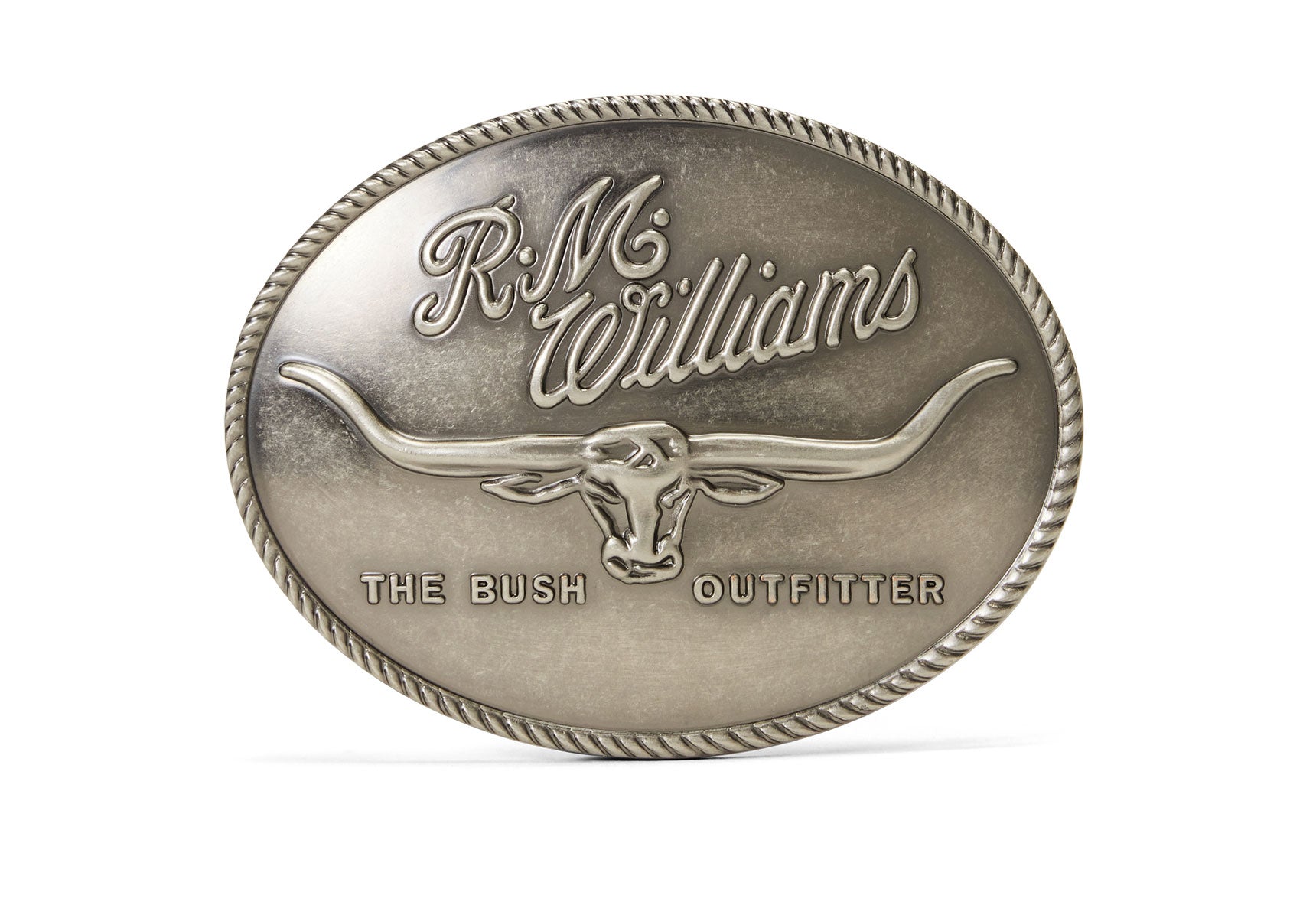 Mens-R.M.Williams-Logo-Buckle-Belt-Accessories-CG219.QF-Antique-Silver