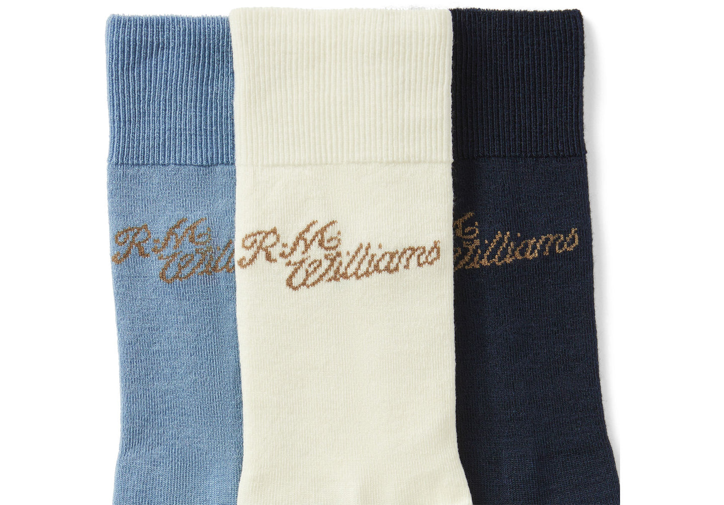 Mens-R.M.Williams-Script-Sock-3-Pack-Accessories-AKX9OWBFW01-Blue-Navy-White-1