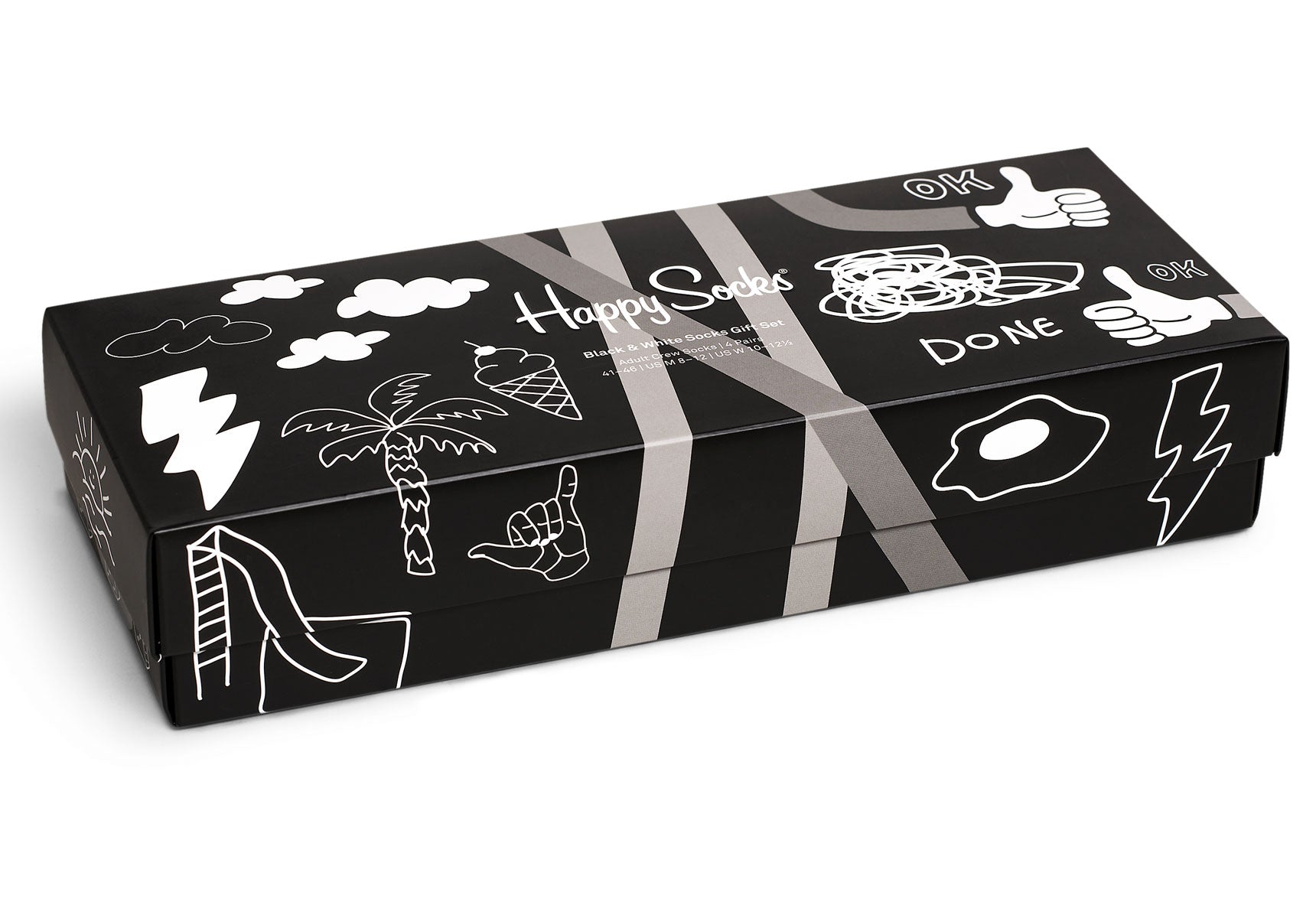 Unisex-Happy-Socks-Black-And-White-Accessories-XBWH09-9100-Black-2