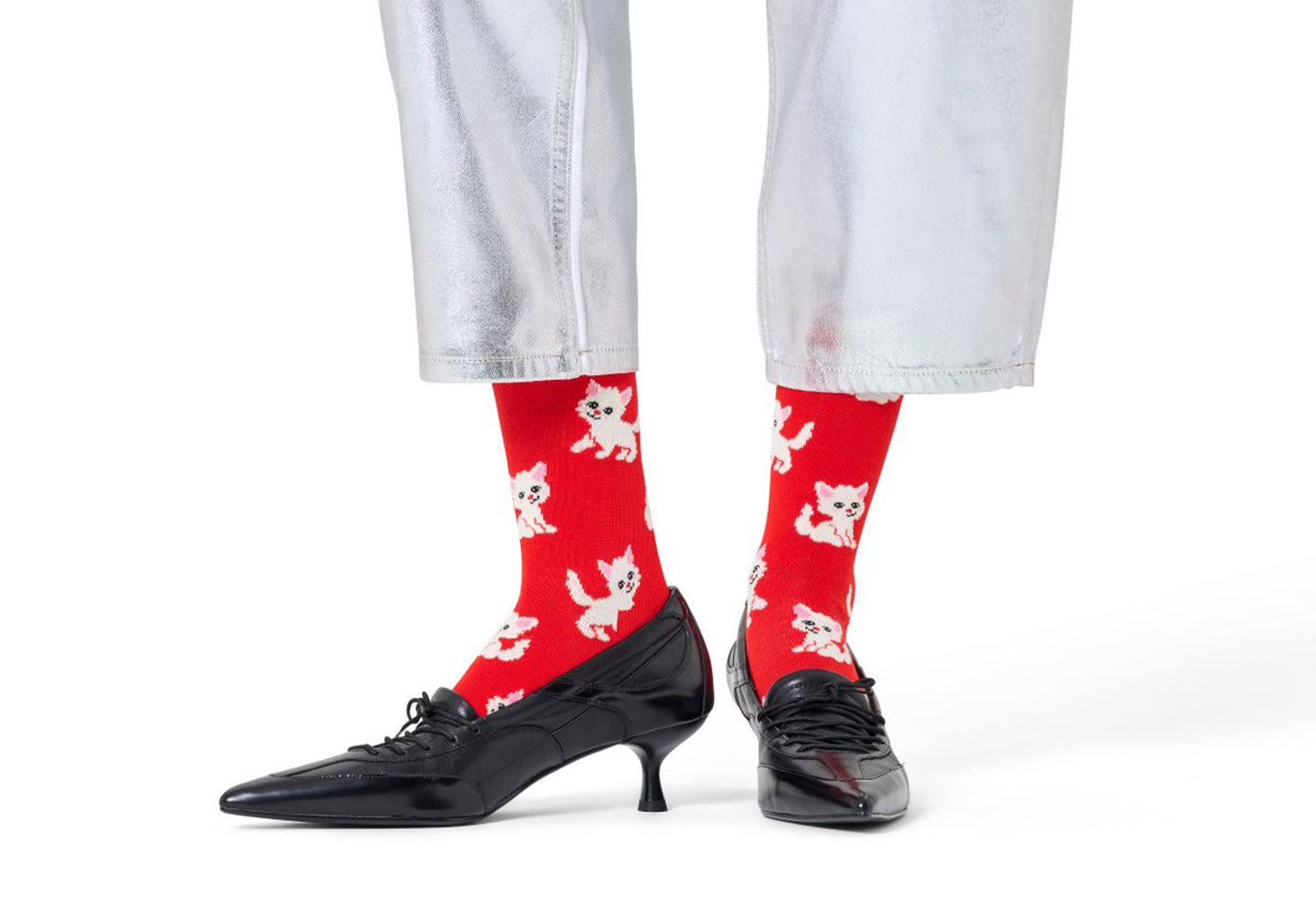 Unisex-Happy-Socks-Kitten-Sock-Accessories-P003186-Red-1