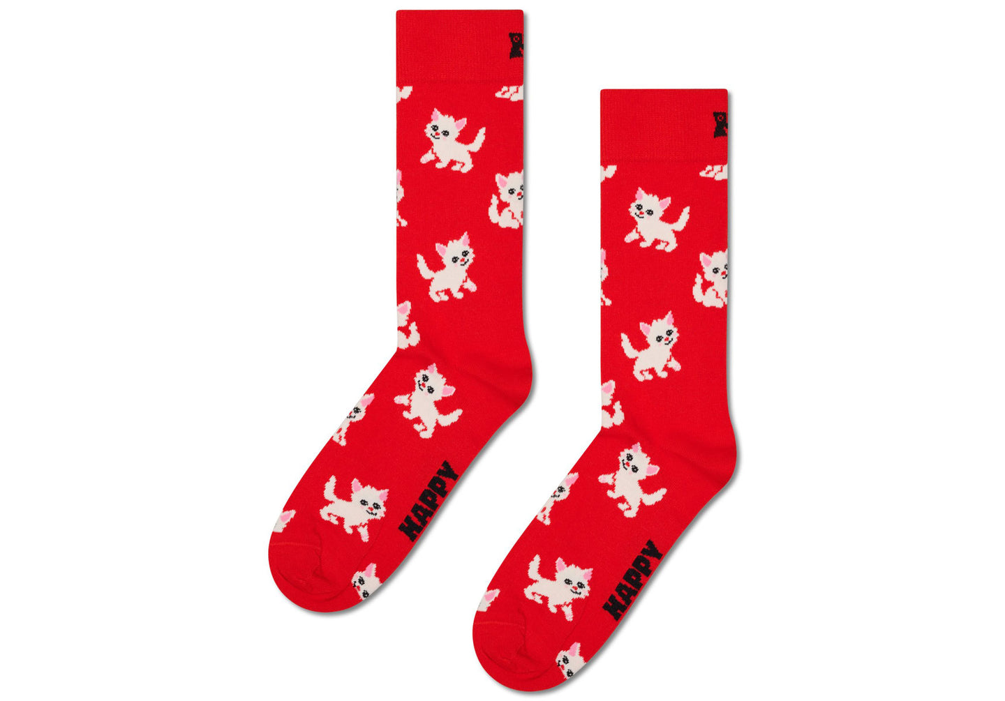 Unisex-Happy-Socks-Kitten-Sock-Accessories-P003186-Red