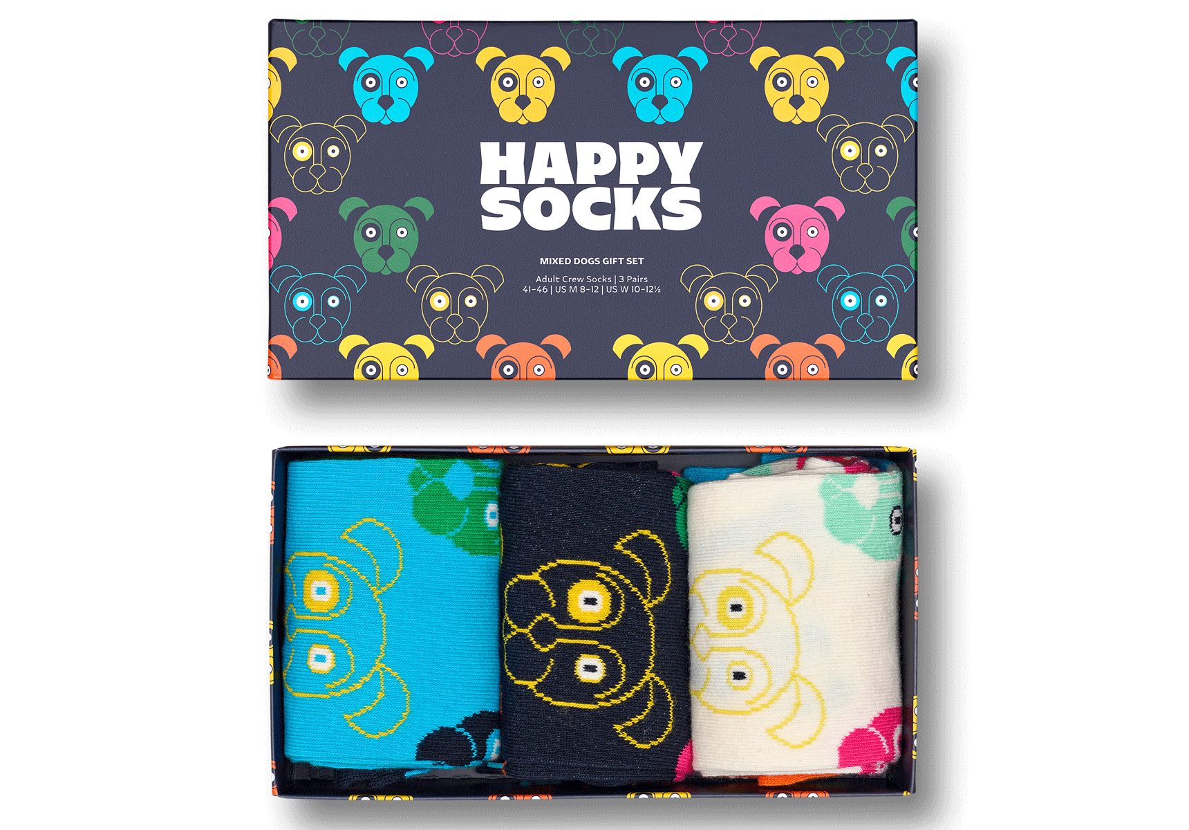 Happy Socks Mixed Dog 3-Pack Gift Box