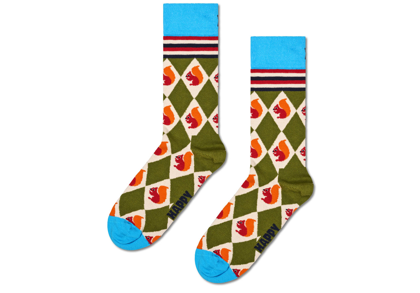 Unisex-Happy-Socks-Squirrel-Argyle-Accessories-P002234-Turquoise