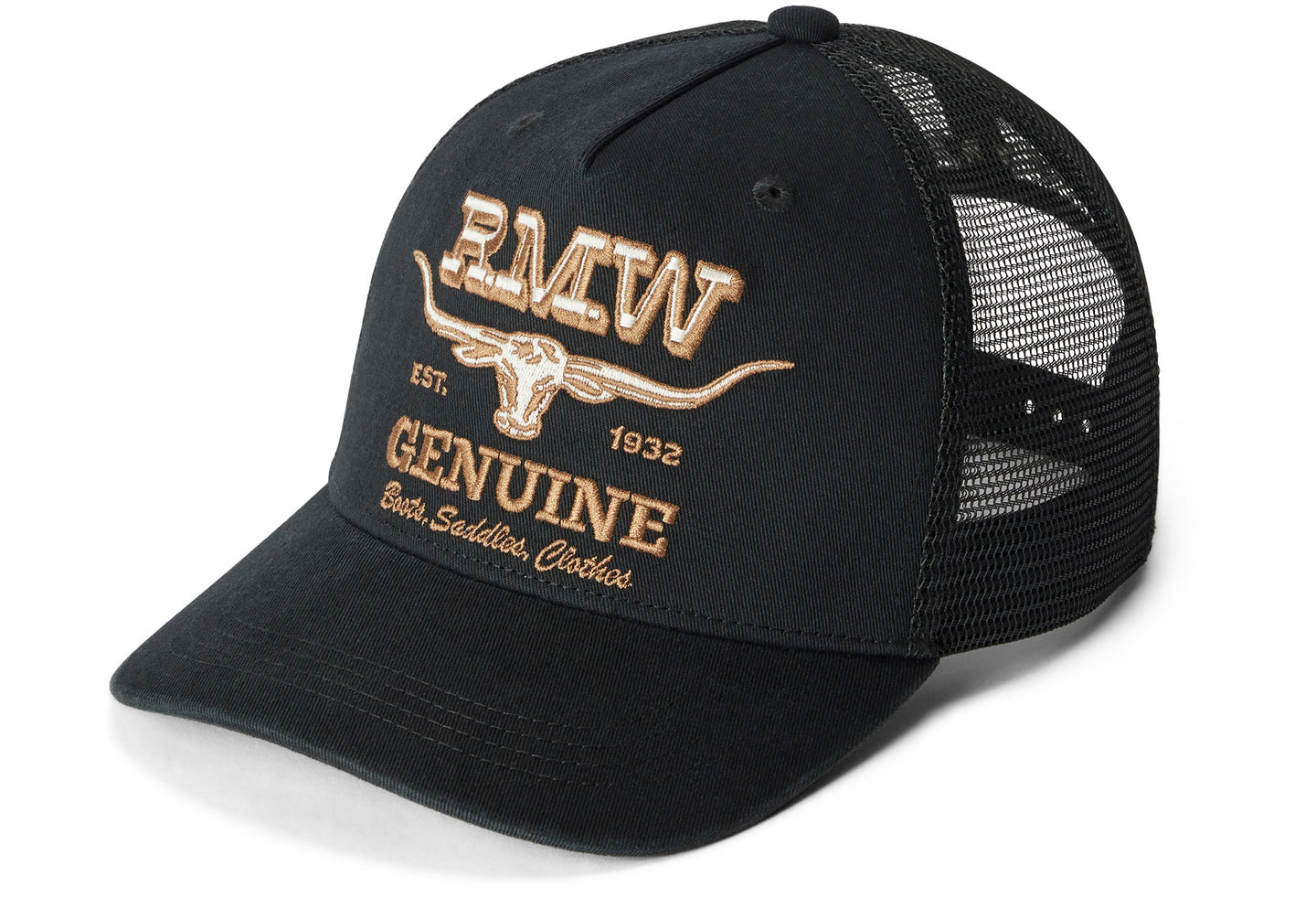 R.M. Williams Genuine Longhorn Trucker Cap - Worker Black