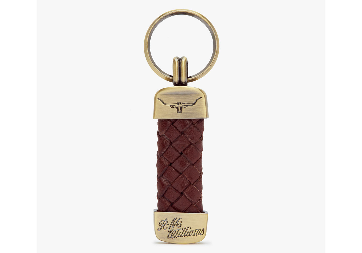 Unisex-R.M.Williams-Platied-Key-Ring-Accessories-CG962.06-Brown-Brass-1