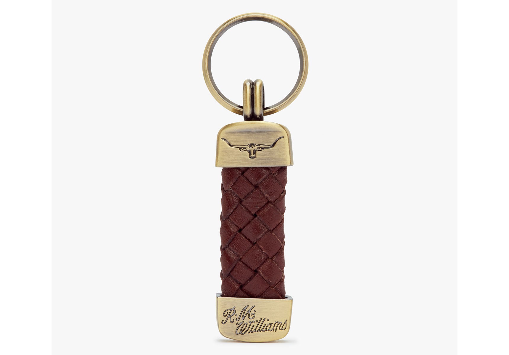 Unisex-R.M.Williams-Platied-Key-Ring-Accessories-CG962.06-Brown-Brass-1