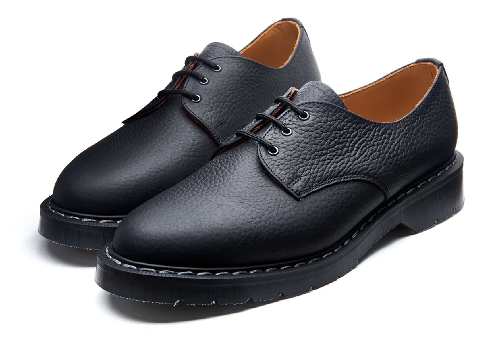 Solovair 3 Eye Gibson - Black Greasy Grain | Solovair | Robinson's