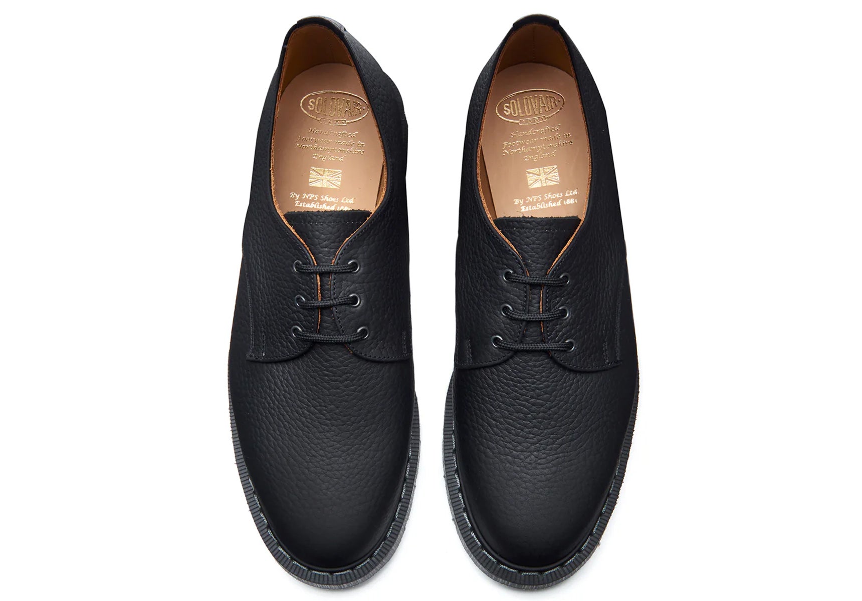 Solovair 3 Eye Gibson - Black Greasy Grain | Solovair | Robinson's