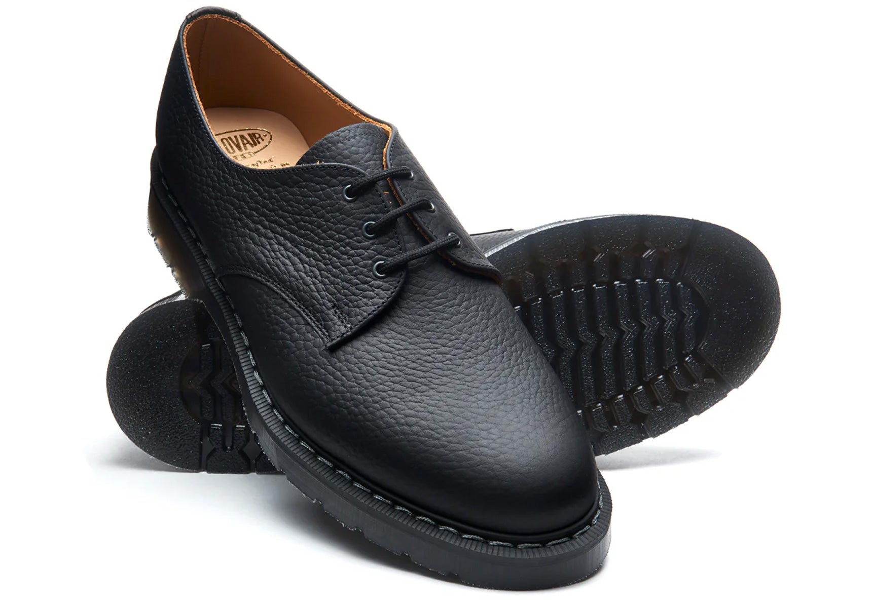 Solovair 3 Eye Gibson - Black Hi-Shine | Solovair | Robinson's Shoes