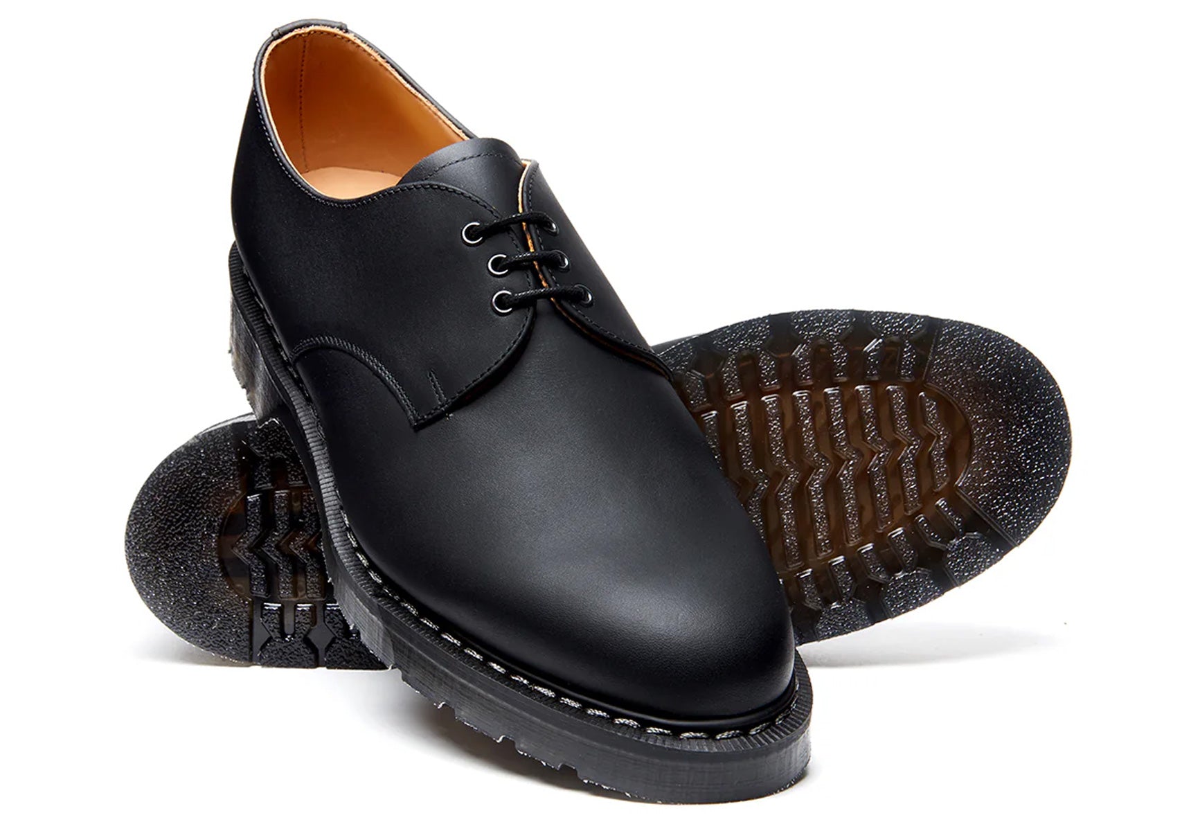 Solovair 3 Eye Gibson - Black Hi-Shine | Solovair | Robinson's Shoes