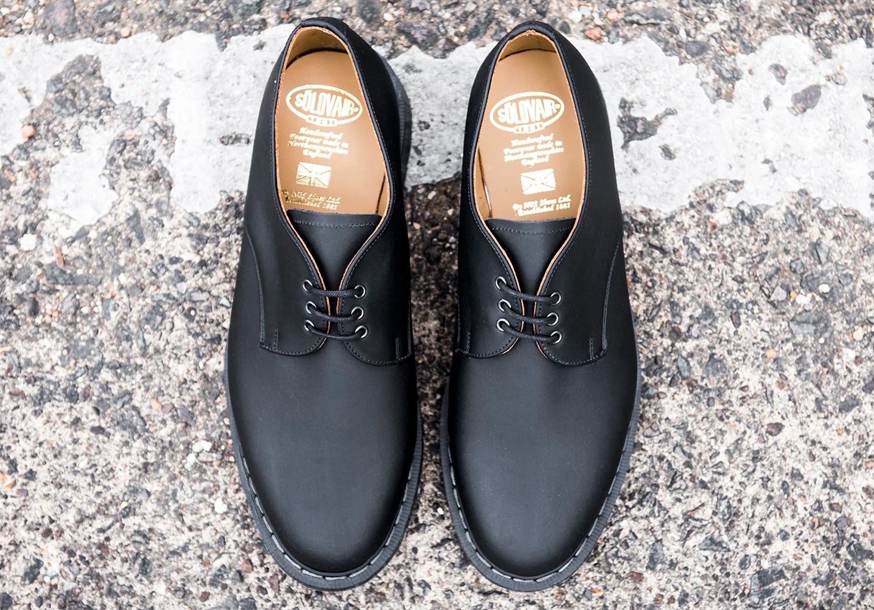 Solovair 3 Eye Gibson - Black Greasy | Solovair | Robinson's Shoes