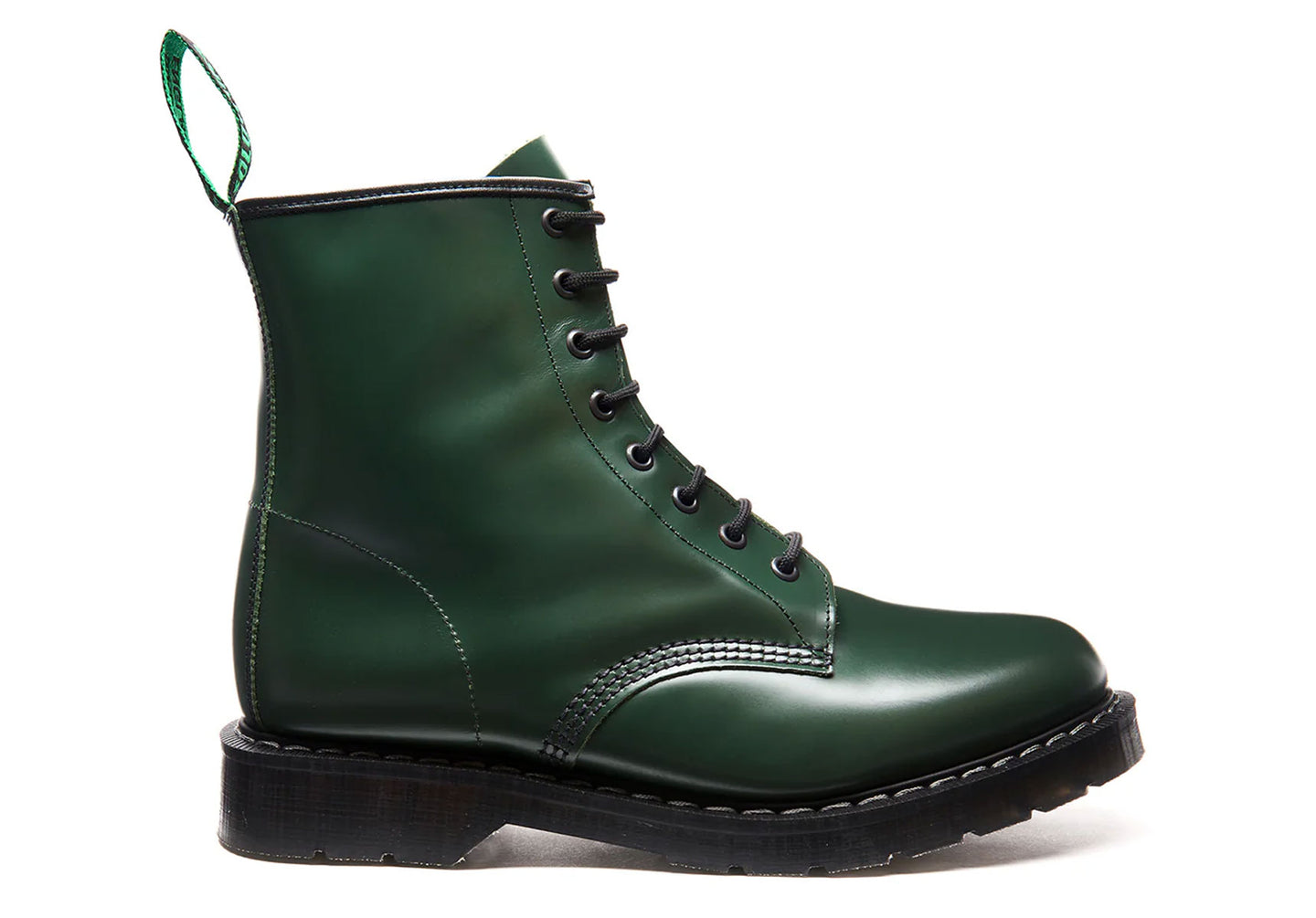 Unisex-Solovair-8-Eye-Derby-Boot-Shoes-S8-551-GN-Green-Hi-Shine-2