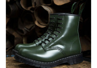 Unisex-Solovair-8-Eye-Derby-Boot-Shoes-S8-551-GN-Green-Hi-Shine-3