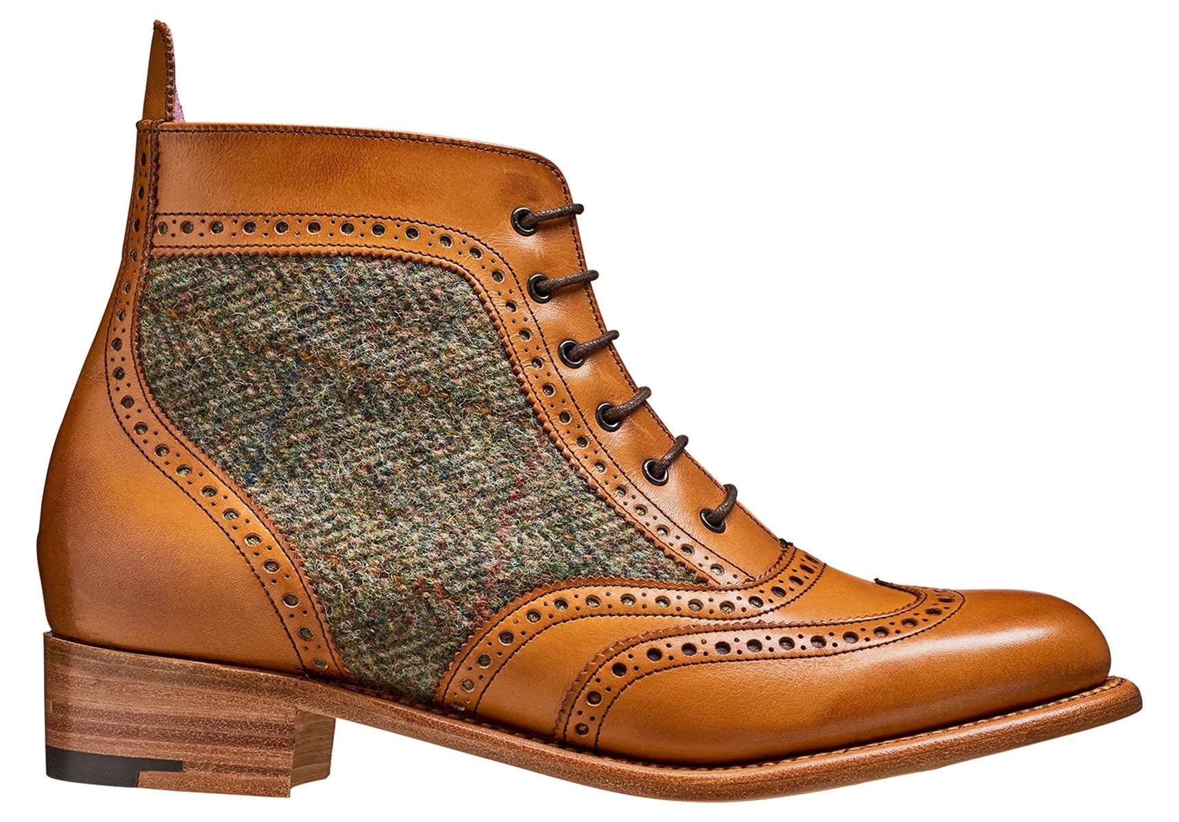 Womens-Barker-Grace-Boots-719334D-Cedar-Calf-Green-Tweed-3