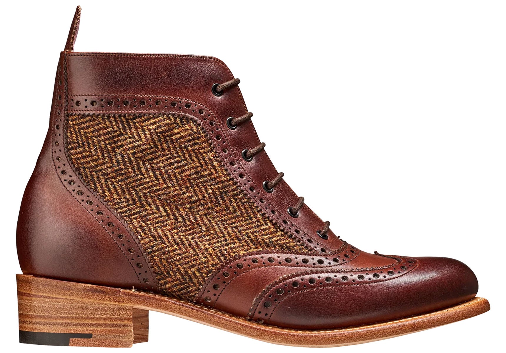 Womens-Barker-Grace-Boots-719344D-Walnut-Calf-Brown-Tweed-3
