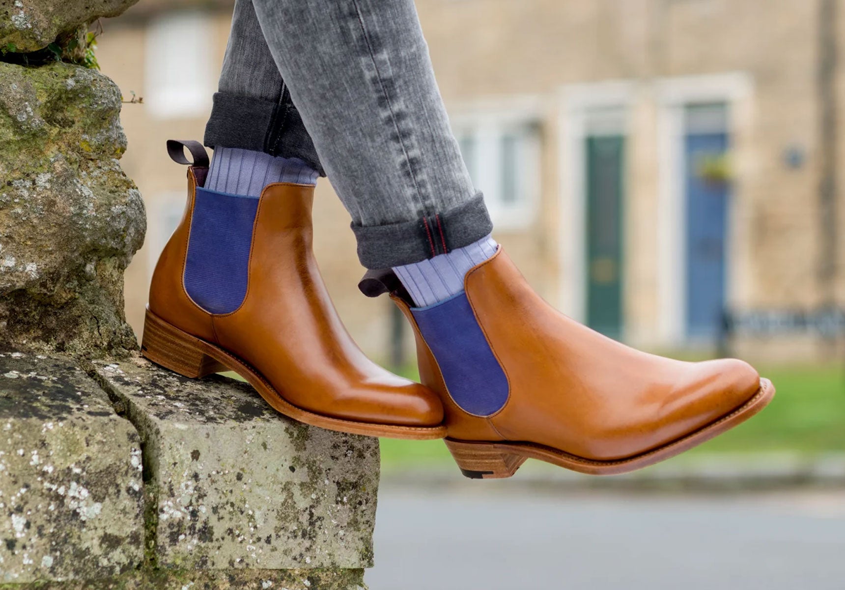 Womens-Barker-Violet-Boots-717226D-Cedar-Calf-Blue-Elastic-4