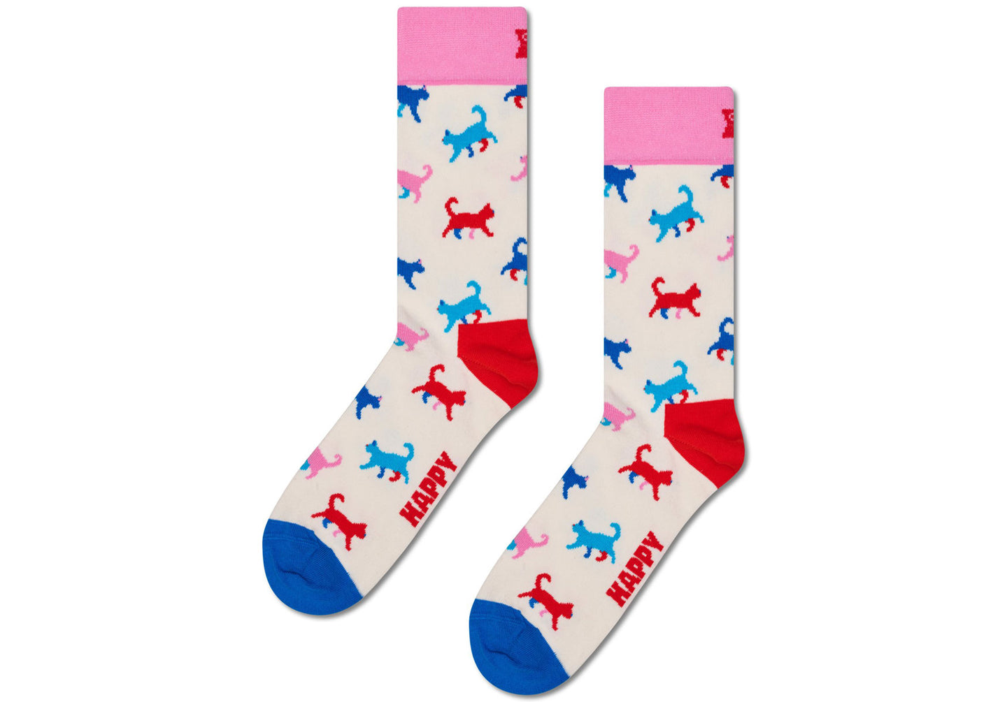 Womens-Happy-Socks-Kitten-Sock-Accessories-P003672-White