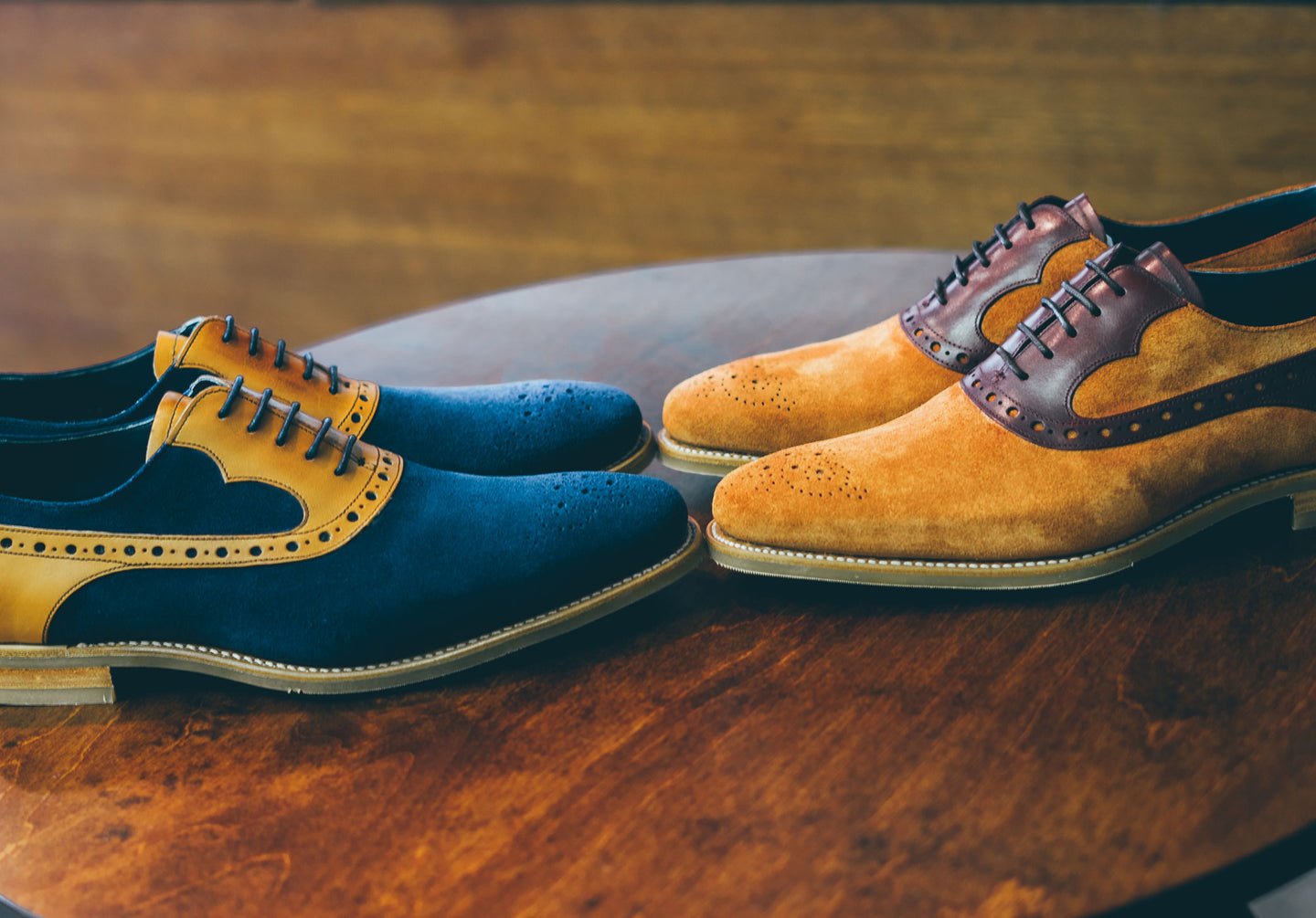 Barker Elliot - Navy Suede/Cedar Calf