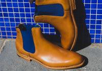 Barker Hopper - Cedar Calf/Navy Elastic