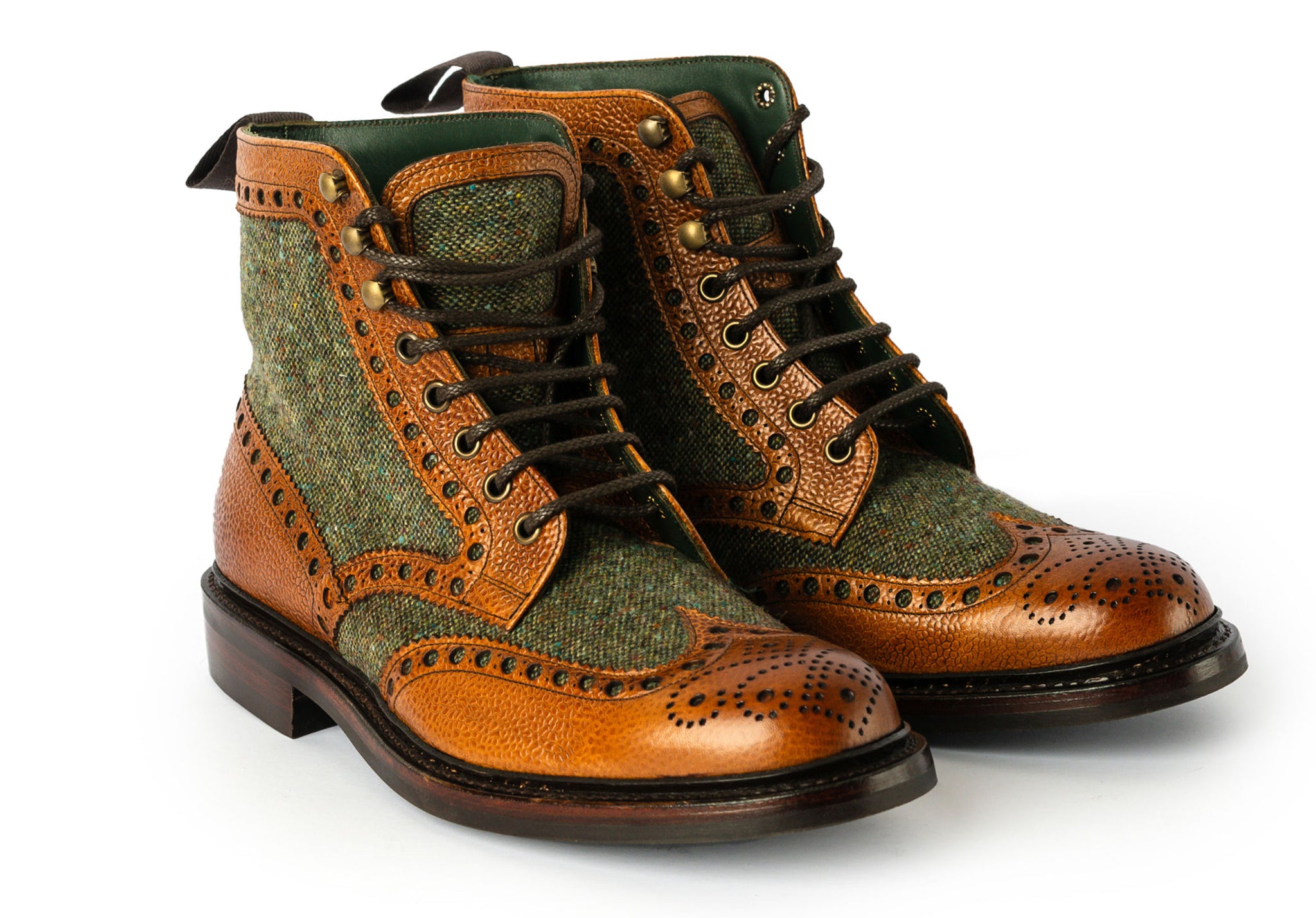 mens-robinsons-huxley-Boots-103853G-almond-grain-green-tweed-2