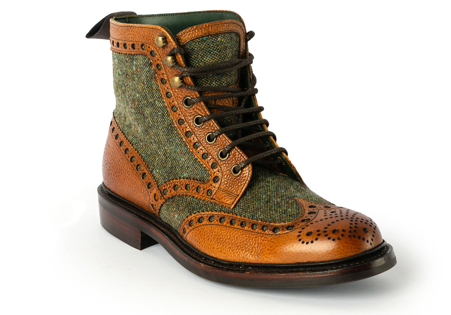 Almond Grain/Green Tweed