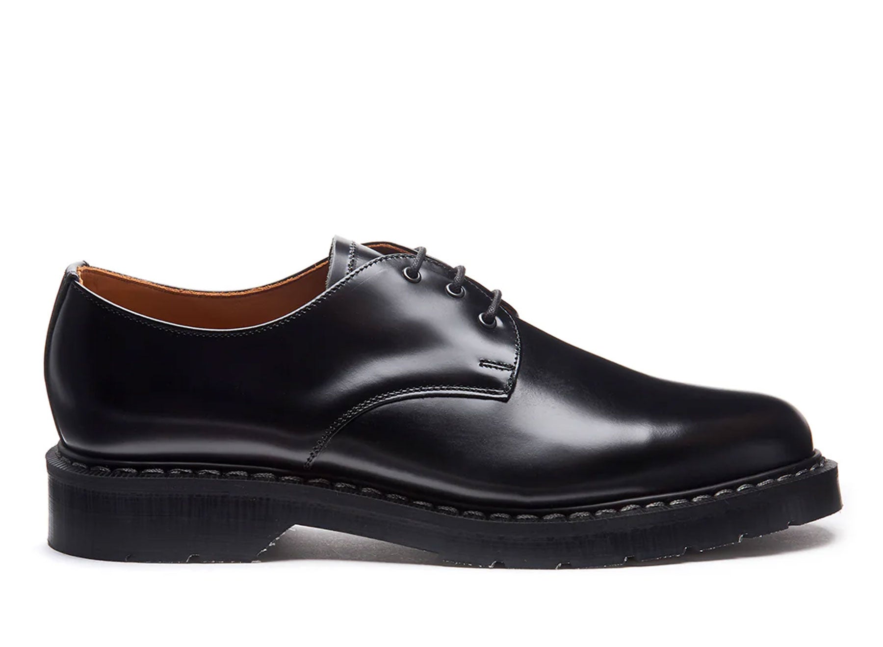 Solovair 3 Eye Gibson - Black Hi-Shine | Solovair | Robinson's Shoes