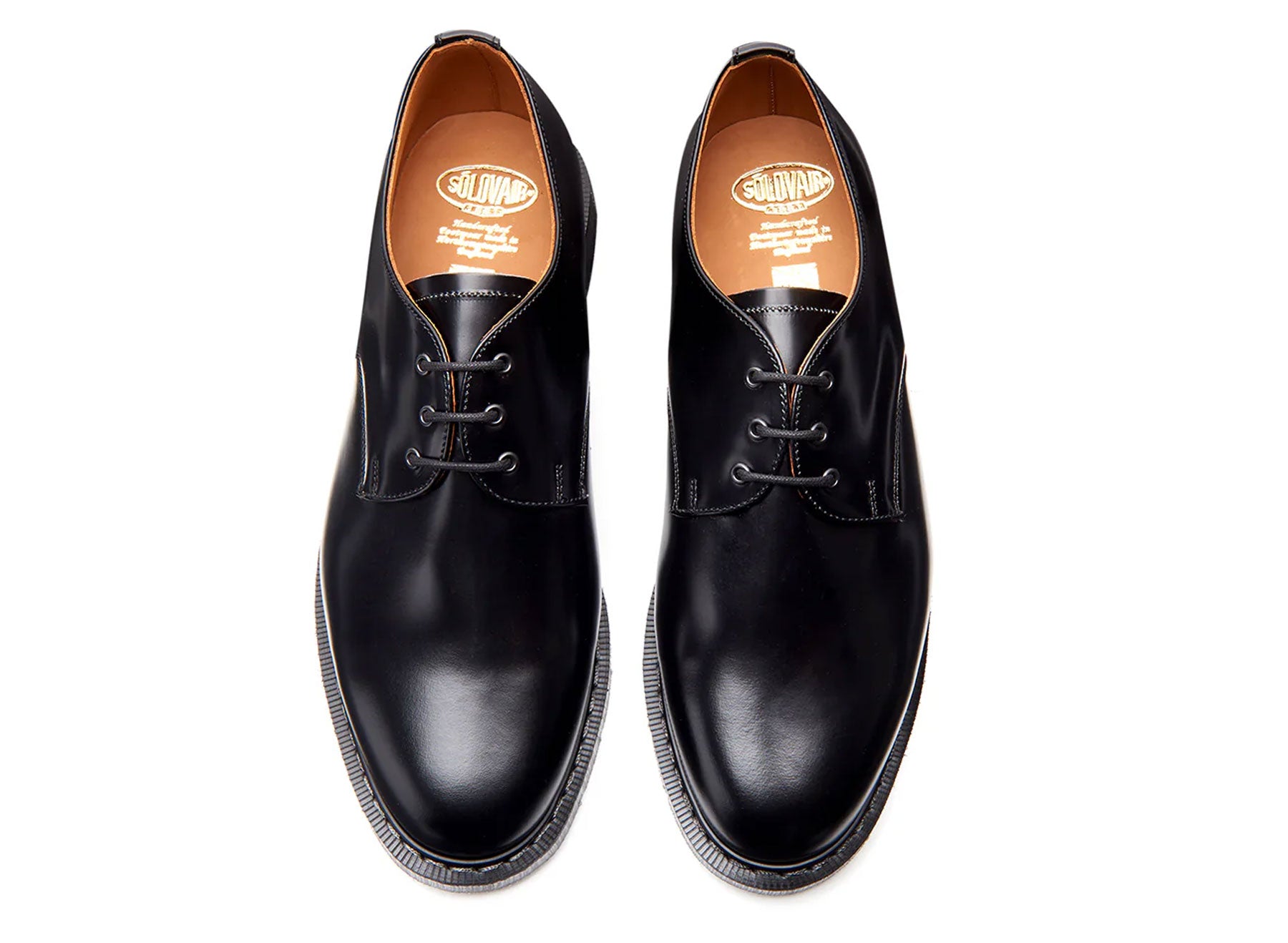 Solovair 3 Eye Gibson - Black Hi-Shine | Solovair | Robinson's Shoes