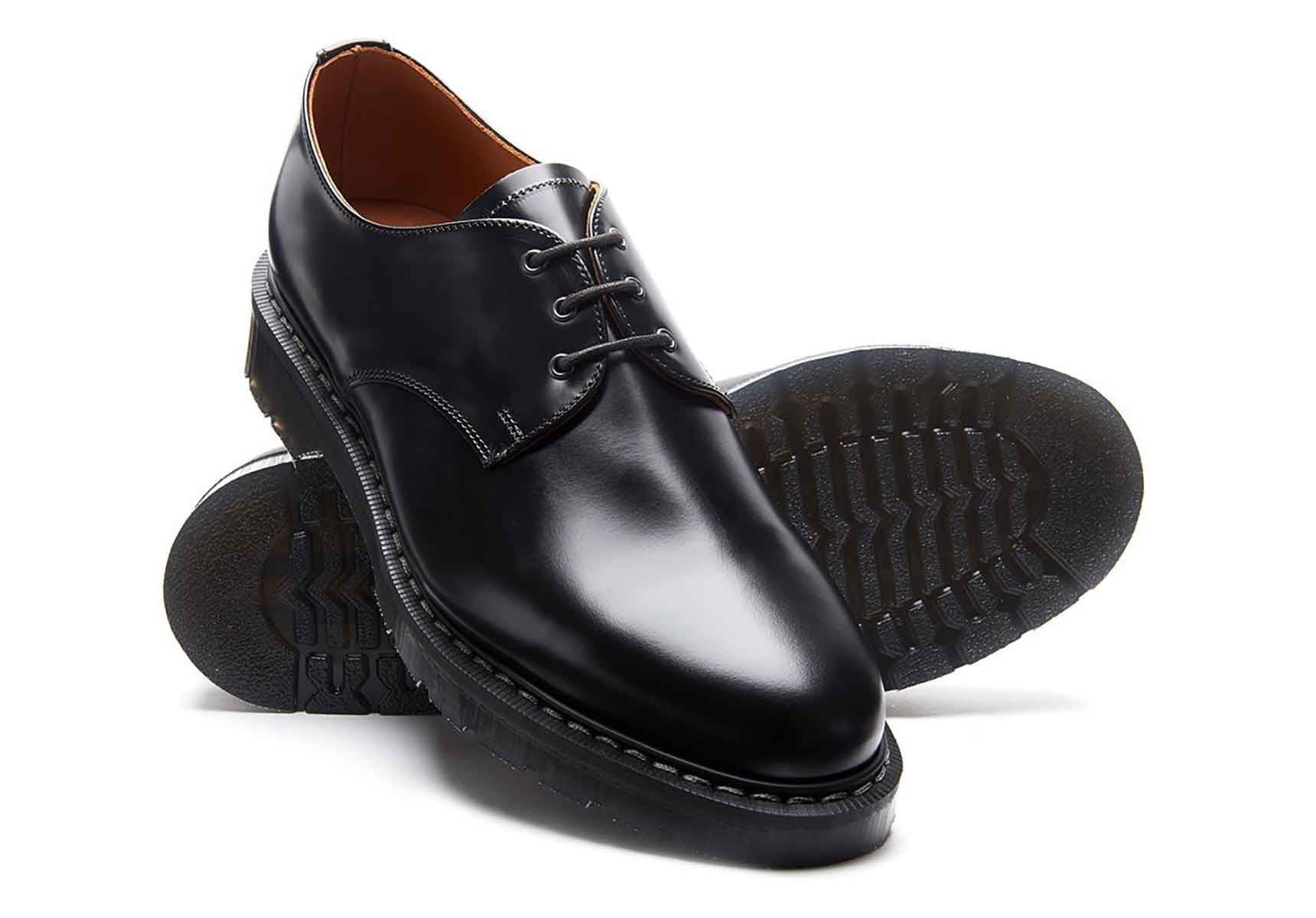SOLOVAIR/Solovair 3 Eye Gibson Shoe/ブラック Solovair 3 Eye Gibson - Black Hi-Shine | Solovair | Robinson's Shoes
